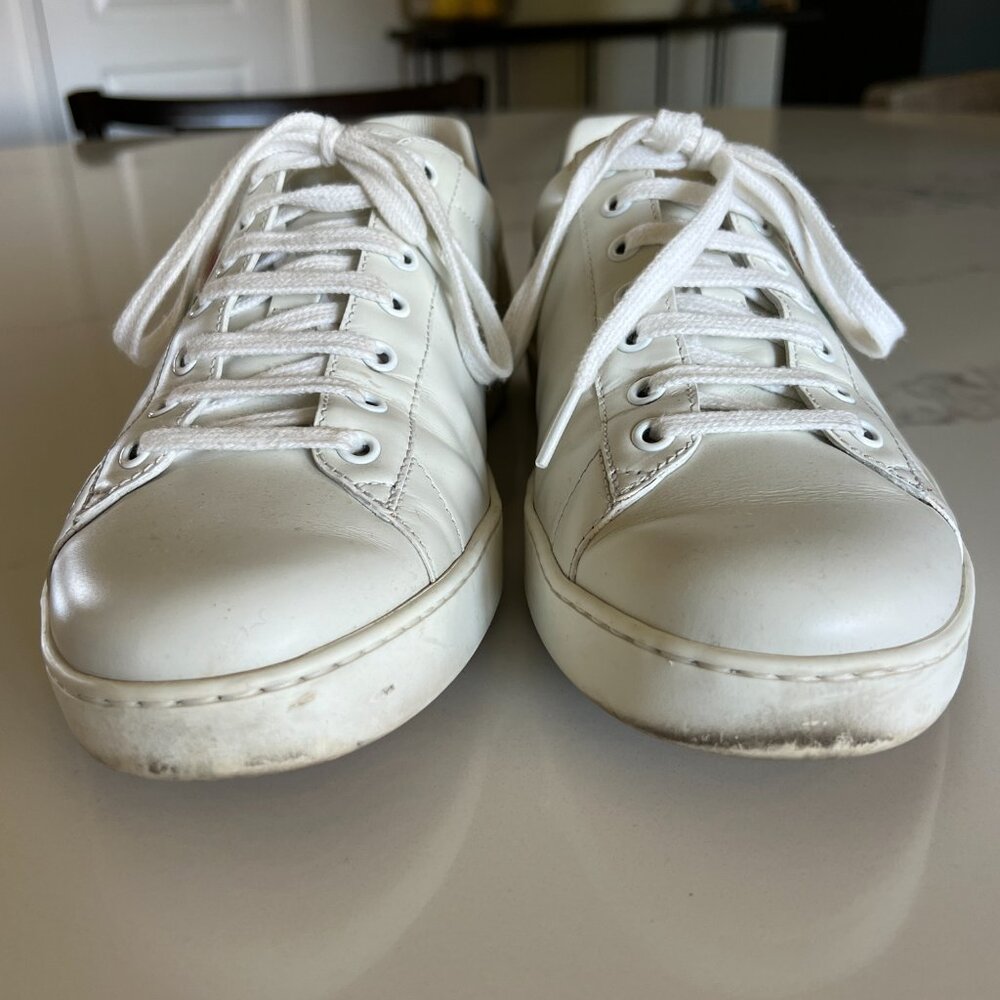 Gucci Ace 'Gucci Tennis' Mens Low Top Sneakers White 9 - Picture 6 of 8